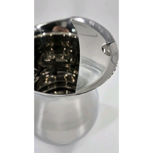 Vintage Silver Plate 8" Water Pitcher Made In India MCM Mid Century Modern - Picture 4 of 7